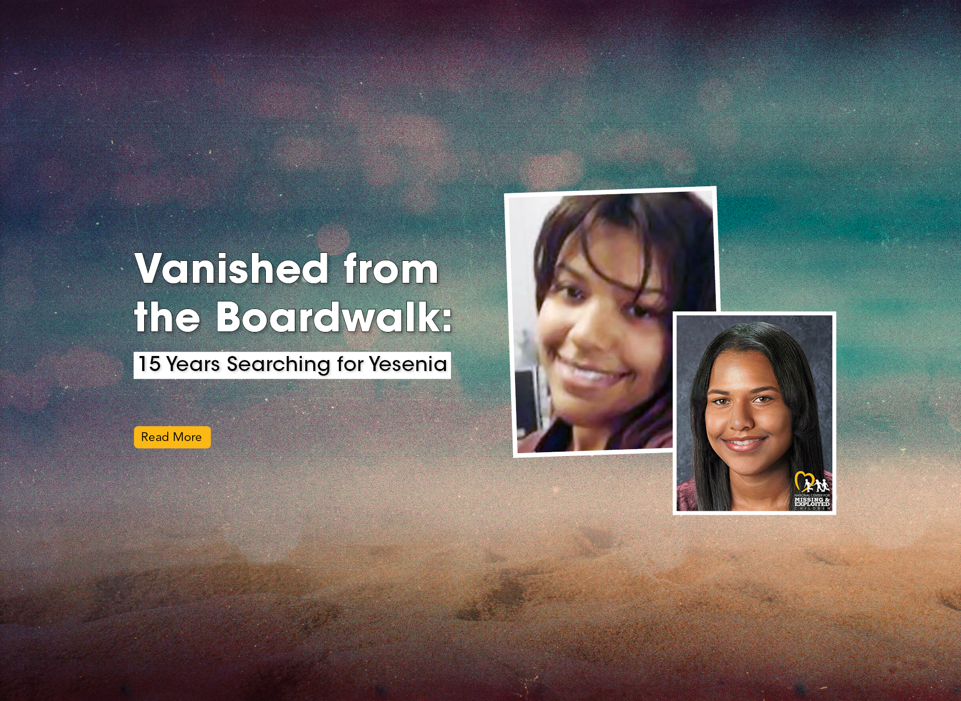 two images of yesenia -- one as a teen, the other age progressed