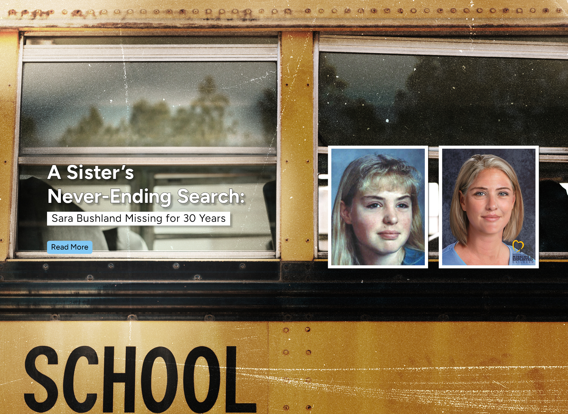photographs superimposed on a school bus
